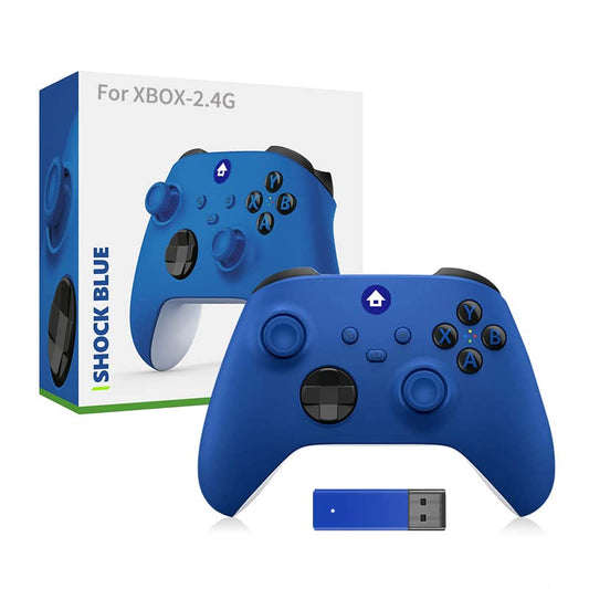 Gamepad Controller with 2.4G Wireless Receiver for Xbox Serise X/S, Anti-Skid Rocker Gaming Handle with Headphone Jack & Share Button (Blue) - color: Blue