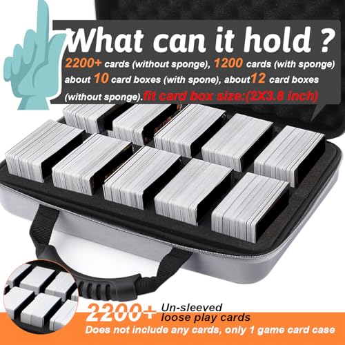 1200-2200 Card Game Case for Against Humanity, Trading & Sports Cards (Grey) - color: Grey-1