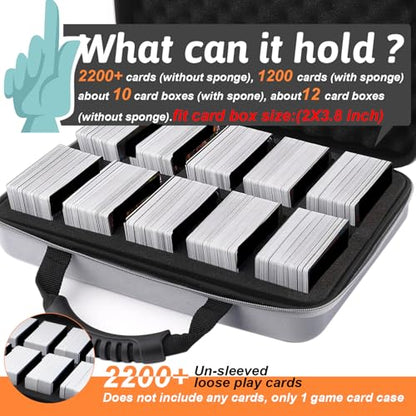 1200-2200 Card Game Case for Against Humanity, Trading & Sports Cards (Grey) - color: Grey-1