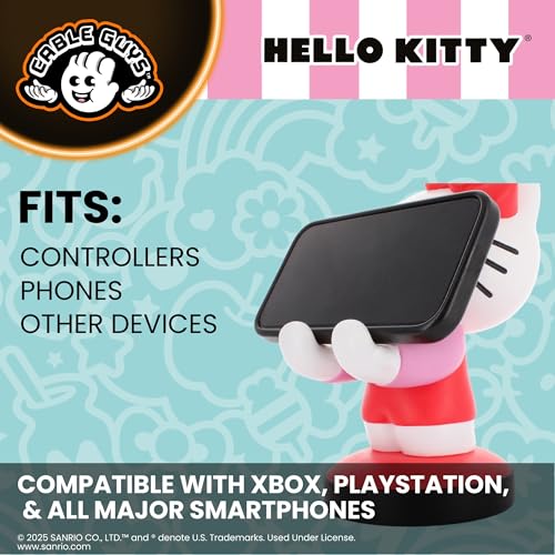 Cableguys Hello Kitty Controller Holder & Phone Stand - Gaming Setup Accessories for Desk and Game Room, Controller Stand Compatible with Xbox, PlayStation & Most Standard Game Controllers