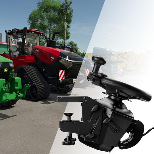 Thrustmaster T128P SimTask Racing Wheel & FarmStick Pack - PS5 & PC | Force-feedback base, T2PM pedal set, 3-axis joystick, 33 action buttons, metal desk attachment, tractor and loader control - style: T128P Farming Pack Bundle