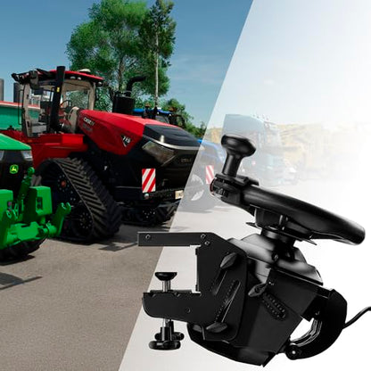 Thrustmaster T128P SimTask Racing Wheel & FarmStick Pack - PS5 & PC | Force-feedback base, T2PM pedal set, 3-axis joystick, 33 action buttons, metal desk attachment, tractor and loader control - style: T128P Farming Pack Bundle