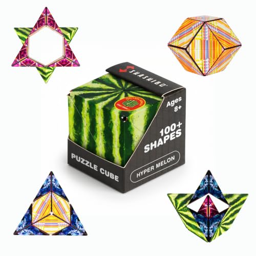 Shashibo DODECA Magnetic Puzzle Cube, Sensory Fidget Toy for Adults & Kids, Stress Relief Fidget Toy for All Ages, Cool Fidget Toys for Desk, Shape Shifting Box, 100+ Possible Shapes - color: Hyper Melon, size: DODECA