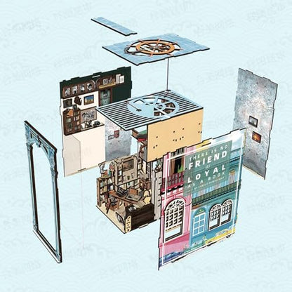 MiniCity Hemingway House Book Nook Kit, 3D Wooden Bookshelf Puzzle with LED | Create Hemingway's study for display; LED, dust cover, glue/tools and guide included; 700 pieces, 10-12 hr build, ages 14+. - style: Hemingway House