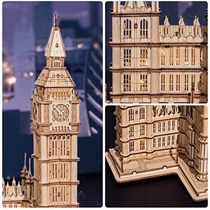 Rowood 3D Puzzles for Adults Wooden Model Kit Adult Craft Kit Gifts for Age 14+ Big Ben - style: Big Ben