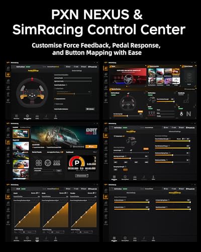 PXN V10 Ultra Direct Drive Gaming Steering Wheel for PC, PS4, Xbox – 3.2Nm Force Feedback, Servo Motor, 4 Paddle Shifters, Hall Pedals – Sim Racing Wheel for Driving Simulators and Racing Games