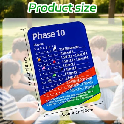 Phase 10 Card Game Set with Scoring Pegs, Storage Pouch, Stands, Board Game Accessories for Family Party, Travel, Adults (Cards not included)