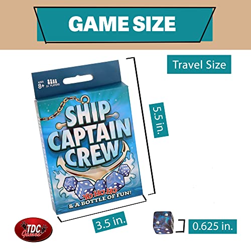 TDC Games Ship Captain Crew Dice Game, Great for Party Favors, Family and Travel Games, Dice Game for Adults - size: Small