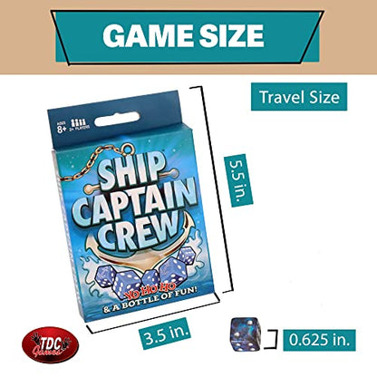 TDC Games Ship Captain Crew Dice Game, Great for Party Favors, Family and Travel Games, Dice Game for Adults (Pack of 2) - size: Small (Pack of 2)
