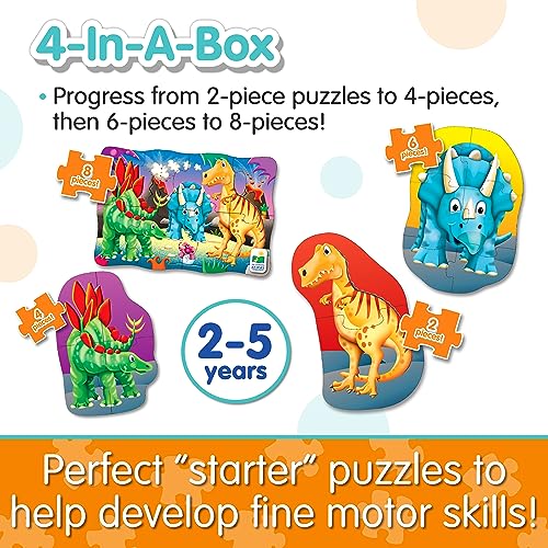 The Learning Journey: My First Puzzle Sets 4-In-A-Box Dinosaur – Dinosaur Puzzle Sets - Educational Toddler Toys & Activities for Children Ages 2-5 - style: Dino