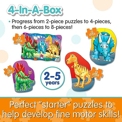 The Learning Journey: My First Puzzle Sets 4-In-A-Box Dinosaur – Dinosaur Puzzle Sets - Educational Toddler Toys & Activities for Children Ages 2-5 - style: Dino