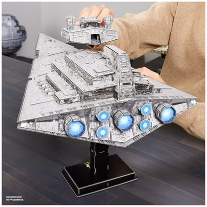 4D Build, Star Wars Deluxe Imperial Star Destroyer 3D Model Kit, Star Wars Collectibles & Desk Decor, Adult Puzzle, Building Toys, 278 Pieces, 3D Puzzles, Gift Ideas for Ages 12 & Up - style: Deluxe Imperial Star Destroyer 278 pcs