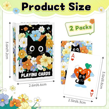 Playing Cards 2 Pack, 2 Deck of Cards, Cat Theme Playing Cards | Standard, Poker Cards Set for Card Games, Family Game Night, Blackjack, Travel, Party Favors, Birthday, Stocking Stuffers - style: Cat