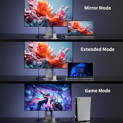 8K@30Hz HDMI to DisplayPort Cable 4K@144Hz, for PS5 Xbox Discrete GPU | HDMI 2.1 to DP 1.4, USB Power for Stable Signal, Aluminum Shell with Vents, for Laptop Discrete GPUs Xbox PS5