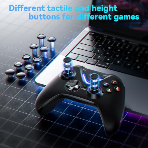 RALAN Wireless Controller with Paddles for Xbox One S/X, Xbox Series S/X, Windows PC, 2.4G Wireless Adapter with 3.5mm Headphone Jack, ALPS Joystick, Hall Effect Sensing Trigger, Rechargeable Battery