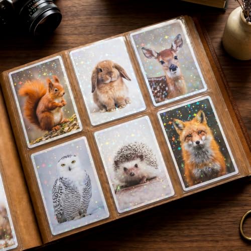 HFATMOS 300 Pcs Photocard Sleeves Laser Flashing Holographic Card Protector | Dustproof Card Sleeves for Mini Photos Credit Name Trading Cards Album Photo Cards, Little Stars Pattern - color: Little Stars Pattern
