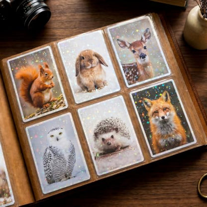 HFATMOS 300 Pcs Photocard Sleeves Laser Flashing Holographic Card Protector | Dustproof Card Sleeves for Mini Photos Credit Name Trading Cards Album Photo Cards, Little Stars Pattern - color: Little Stars Pattern