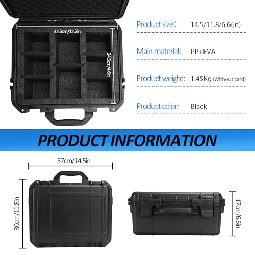 Toploader Storage Box for 3" x 4" 35pt Rigid Card, Top Loader Card Hard Storage Case with 5 Foam Dividers, Waterproof Graded Card Storage Box for PSA/CSG/CGC/SGC/BGS Sports Cards