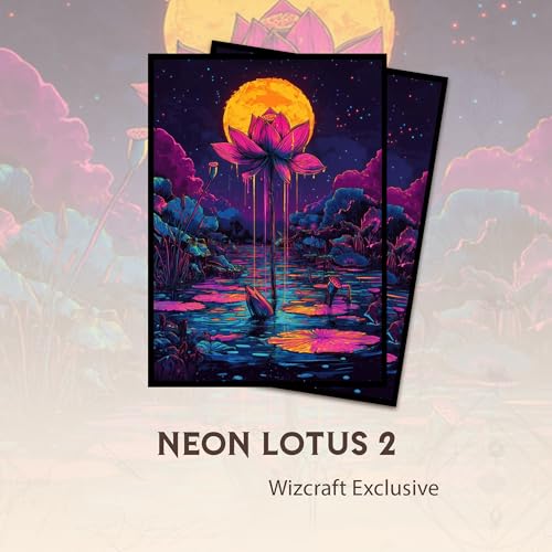 Neon Lotus 2 - MTG Card Sleeves, 104ct, Standard Size, Smooth | Perfect for Double Sleeving, Smudge Resistant Matte Back, Standard 66x92mm - Compatible with Magic The Gathering & TCG Cards - color: Neon Lotus 2, size: Smooth
