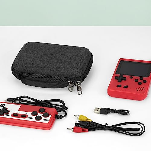 GEEKRIA Handheld Game Console Carrying Case, Protective Travel Retro Mini Game Player Box with Internal Mesh Pockets for Accessories (Dark Gray) - color: Dark Gray