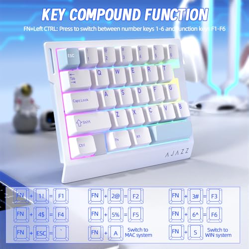 A.JAZZ AK029 Wired 29 Keys One-Handed RGB Gaming Keyboard with 8000HZ,0.01mm RT Magnetic Switches Adjustable Actuation,Hotswappable Mechanical Keyboard,Aluminum Plate,Web Driver for Gamers-White - color: White