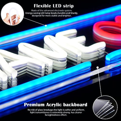Neon Signs Beadroom Decoration Neon Lights Wired USB with Switch Acrylic LED Light Signs Wall Decor for Kids Teen Gamer Bedroom Game House PC Room Party Decoration LED Neon Light (GAME ON) - style: GAME ON