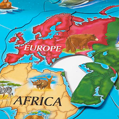 Melissa & Doug World Map Jumbo Jigsaw Floor Puzzle (33 pcs, 2 x 3 feet) - size: 1 Count