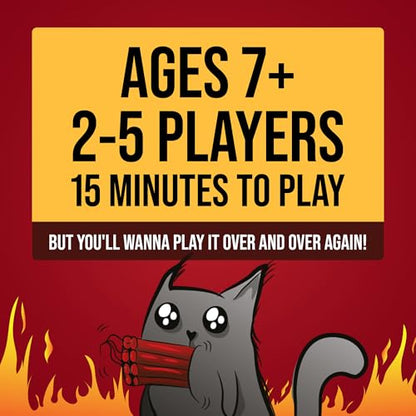 Exploding Kittens Original Edition: 2-5 Players - Ages 7+ Family Card Game | Draw cards, betray your friends, and try not to explode! Great for family game nights, parties, travel, quick 15-minute play. - style: Original Edition