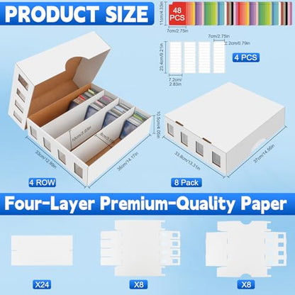 8 Pack Trading Card Storage Box 25000+ Count Cards Storage Box with 48 Card Divider White Sports Card Boxes Bulk Card Cases Cardboard Card Collection Trading Card Boxes for Basketball MTG TCG Cards - size: 8 Set-2