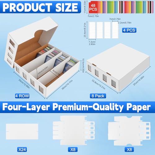 8 Pack Trading Card Storage Box 25000+ Count Cards Storage Box with 48 Card Divider White Sports Card Boxes Bulk Card Cases Cardboard Card Collection Trading Card Boxes for Basketball MTG TCG Cards - size: 8 Set-2