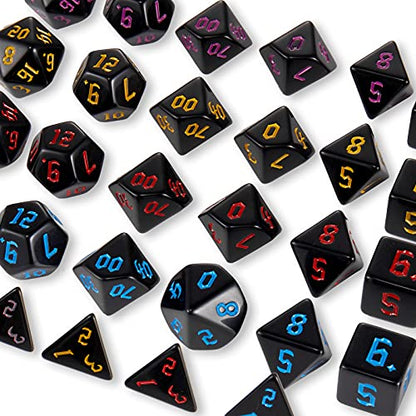 Polyhedral Dice Set, 70 Pcs DND Dice with 10 Pouche | for Dungeons and Dragons DND RPG MTG Table Gams D4 D6 D8 D10 D%D12 D20 - color: 10sets-70pcs