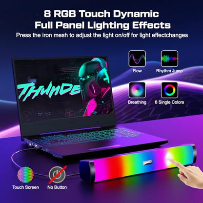 OFFSIR Computer Speakers for Desktop, Gaming Speakers with Touch Lights PC Speakers with Surge Clear Sound, USB Powered for Computer Desktop PC Laptop Monitor
