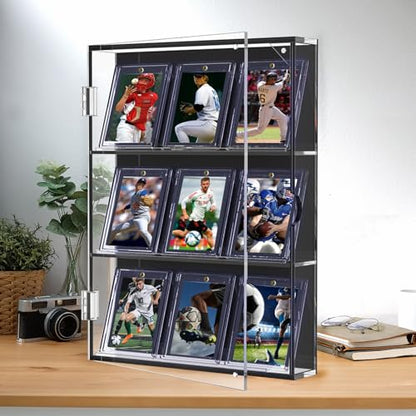 30pcs 100pt Magnetic Card Holders, One Card Touch Holder for Trading Cards, Baseball Card Protectors Hard Plastic, Magnetic Thick Card Display Case for Sports Cards, Game Cards - size: 100pt, 30pcs