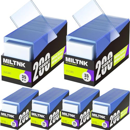 1200 Card Sleeves Hard Plastic, Baseball Top Card Holder, Trading Cards Cases Protectors for Sports Football PKM TCG MTG Game Cards (600 Hard Sleeve + 600 Soft Sleeve) - size: 600 Hard Sleeves + 600 Soft Sleeves