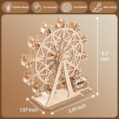 Ferris Wheel 3D Wooden Puzzle DIY Building Model Kit | For Adults, Xmas Gift - style: Ferris Wheel