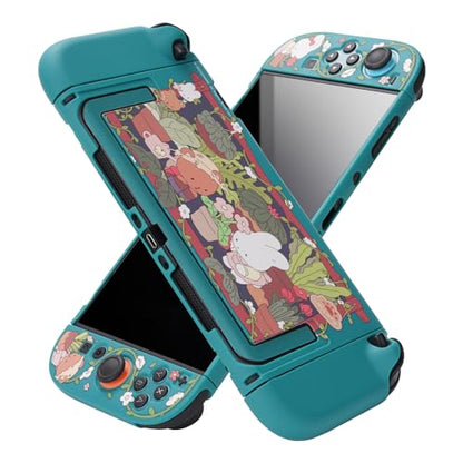 GeekShare Protective Shell Compatible with Switch 2, Kawaii Cartoon Dockable Case for Switch 2, Anti-Scratch and Shock-Absorption Design Cover Skin - Bunny Garden - size: For Switch 2