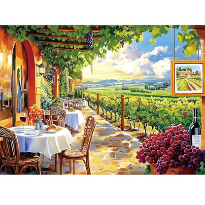 Jigsaw Puzzles 500 Pieces for Adults Natural Wine Estate, 500 Piece Vineyard 500 Piece Puzzles for Adults, Activity Game, Puzzle Great Gift for Friends 20.5 * 15 Inch - style: Wine Estate