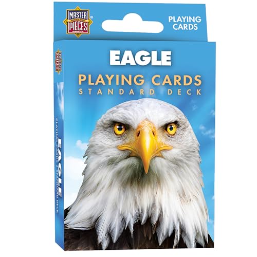 Masterpieces Eagle Playing Cards Deck - Animal Themed Standard 54 Card Deck, Unique Eagle Face Cards & Jokers, Retro Style, for Families & Adults - style: Eagle