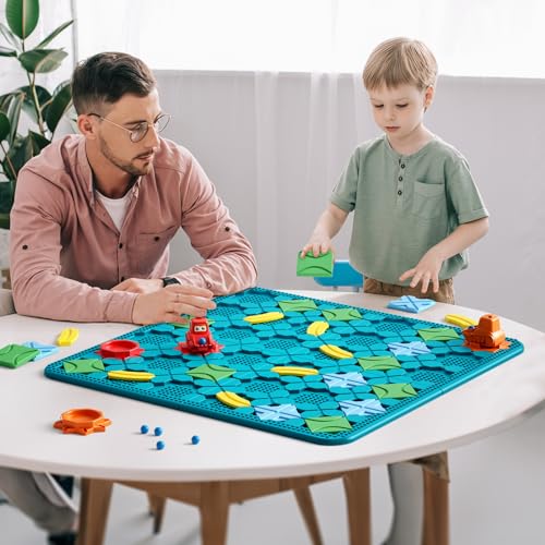 Kids Toys STEM Board Games - Large Size Logical Road Builder Educational Brain Teasers Puzzles Toys, Preschool Learning Montessori Big Board Maze Birthday Gifts Kids Boys Girls Age 4-8 Year Old - color: Turquoise