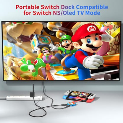 Boreguse Switch Dock with Organizer Design for Nintendo Switch Dock Switch TV Dock, Switch Charging Dock with 4K HDMI Output/USB 3.0/ PD 100W Charging Port for MacBook Pro/Air, Not for Switch 2