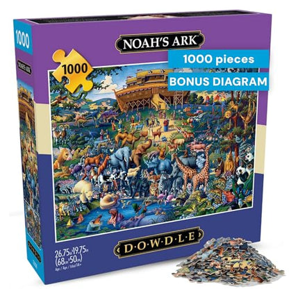 Buffalo Games - Eric Dowdle Noah's Ark - 1000 Piece Puzzle for Adults | Made in USA, Recycled Board, Finished Size 26.75 x 19.75 in, Includes Poster, Giftable, Frameable Art