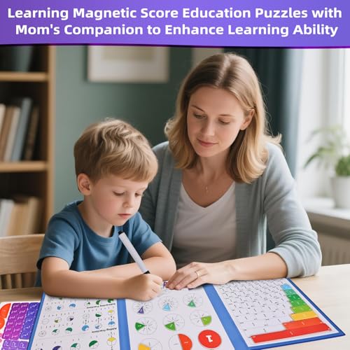 Magnetic Fraction Demonstration Book,Magnetic Fraction Tiles & Fraction Circles,Montessori Fraction Manipulatives Learning Games for Kids,Fraction Manipulatives for Elementary School (Fox) - style: 2-fox