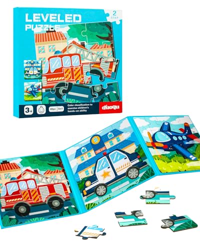 Magnetic Puzzles for Kids, Travel Puzzles Games for Kids Ages 3-5, Jigsaw Puzzle Book Activities Toy for Boys Girls Ages 3 4 5 in Car, Learning Magnet Toys for Road Trip (Airplane) - style: Level 1 Vehicle
