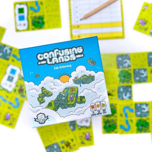 Confusing Lands | Whimsical Themed Travel Size Board Game You Can Play Anywhere | Strategic Card Placement Game | Solo Board Game | 1 - 2 Players, Ages 12+ | Easy to Learn and Play | Tiny Game Series