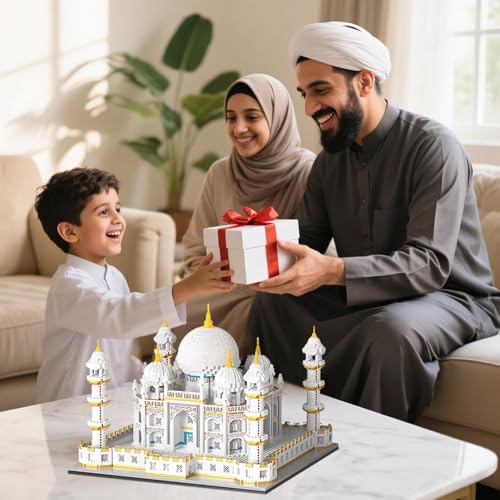 Architecture Taj Mahal Micro Mini Building Blocks Set,Landmarks Collection, Display Model Gift for Adults(4030 Pieces) - style: Taj Mahal