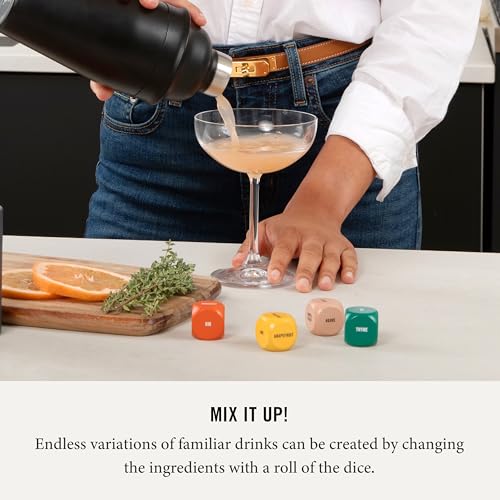 Two Tumbleweeds Mixology Dice - Set of 9 Dice to Inspire Craft Cocktails & Mocktails with Recipe Booklet - Unique Gift for Kitchen or Bar