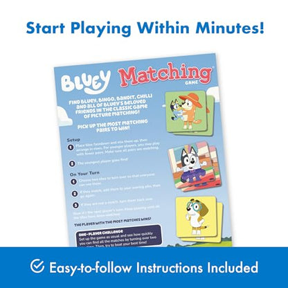 Wonder Forge Bluey Matching Game - Family & Toddler Games - Educational Toys - Memory & Brain Games for Kids Ages 3-5, Indoor Recess