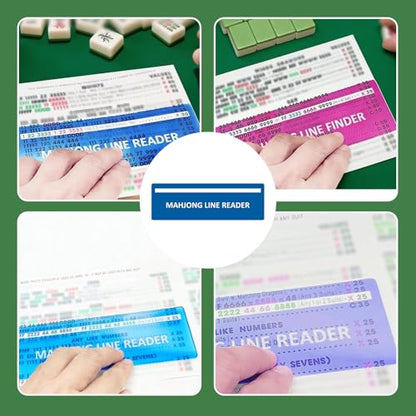 6 Pack Mahjong Line Finder,Line Reader, Easy Guide for Beginners, Durable Mahjong Helper for Family and Friends