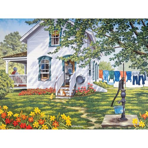 Bits and Pieces 300 Piece Puzzles for Adults - Summer Kitchen - 300 Large Pieces 18" x 24" Jigsaw Puzzles, Americana Country Farmhouse, No 2 Pieces Alike - size: 300 Piece Puzzle