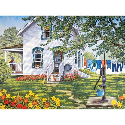 Bits and Pieces 300 Piece Puzzles for Adults - Summer Kitchen - 300 Large Pieces 18" x 24" Jigsaw Puzzles, Americana Country Farmhouse, No 2 Pieces Alike - size: 300 Piece Puzzle